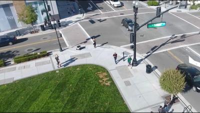 A robot delivery in Sunnyvale, Calif.