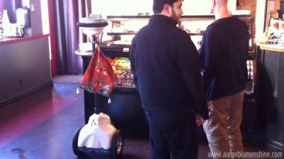 QB orders a scone at a Silicon Valley coffee shop.