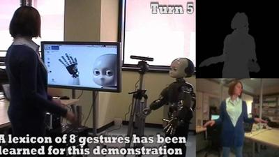 iCub beats human in gesture game.